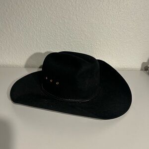 RESISTOL Women’s Black Cowboy Hat George Strait Design 4x Beaver Size 7-1/4